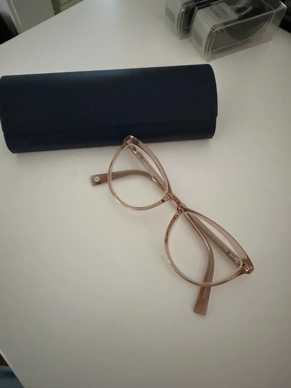 WP Transparent Beige Cat-Eye Glasses